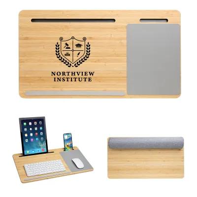 Bamboo Laptop Desk with Mouse Pad - 22 x 10 in
