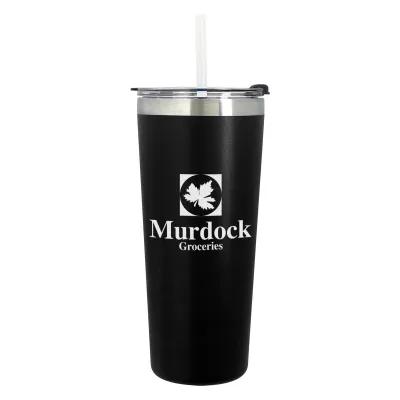Insulated Tumbler Stainless Steel with Flip Top Straw - 24 oz
