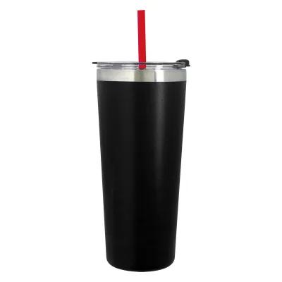 Insulated Tumbler Stainless Steel with Flip Top Straw - 24 oz - product view 3