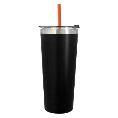 Insulated Tumbler Stainless Steel with Flip Top Straw - 24 oz - product view 4