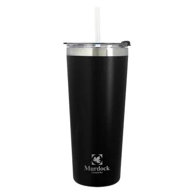 Insulated Tumbler Stainless Steel with Flip Top Straw - 24 oz - product view 9