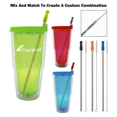 Insulated Tumbler Double Wall with Thumb-Slide Lid - 24 oz - product view 4