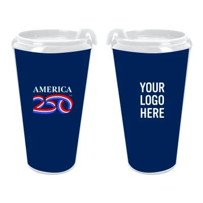 Insulated Tumbler Double Wall Thumb-Slide Lid - 16 oz