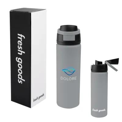 Water Bottle Recycled Steel Pop Sip Style - 24 oz