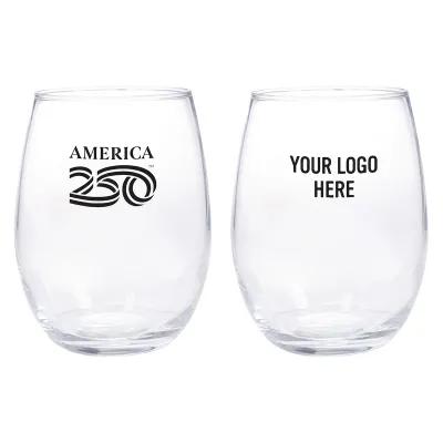 Wine Glass Stemless Soda-Lime Design - 15 oz