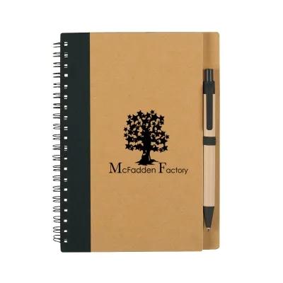 Spiral Notebook Eco-Friendly with Pen - 5.25 x 7 in - product view 5