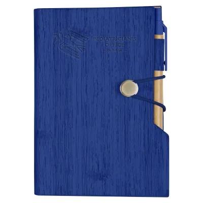 Notebook Woodgrain with Sticky Notes and Pen - 4 x 6 in - product view 2