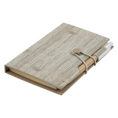 Notebook Woodgrain with Sticky Notes and Pen - 4 x 6 in - product view 5