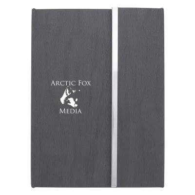 Padfolio Woodgrain with Sticky Notes and Pen - 5.25 x 7 in