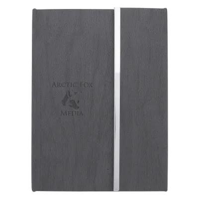 Padfolio Woodgrain with Sticky Notes and Pen - 5.25 x 7 in - product view 3