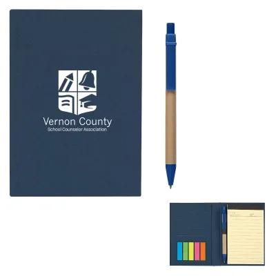 Notebook Meeting Organizer with Pen and Pockets - 4.4 x 6.25 in