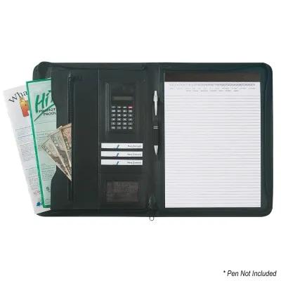 Portfolio Zippered Leather Look With Calculator - 10 x 13.3 in - product view 2