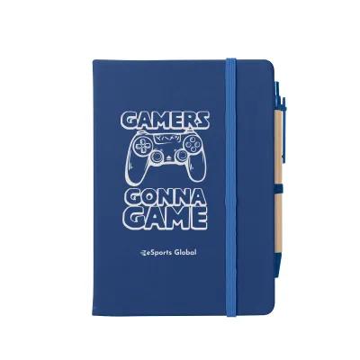 Hardcover Notebook With Sticky Notes Flags Pen FSC - 5 x 7 in