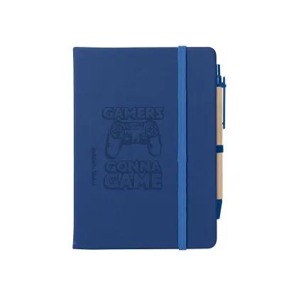 Hardcover Notebook With Sticky Notes Flags Pen FSC - 5 x 7 in - product view 4