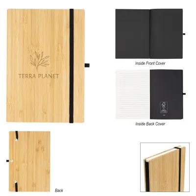 Hardcover Journal Bamboo Cover Elastic Strap - 5 x 7 in