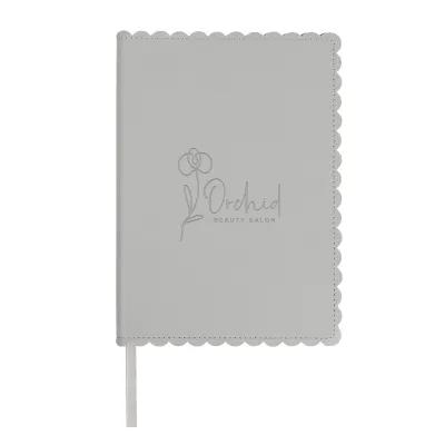 Journal Recycled PU Scalloped Edge with Ribbon Bookmark - 5 x 7 in - product view 7