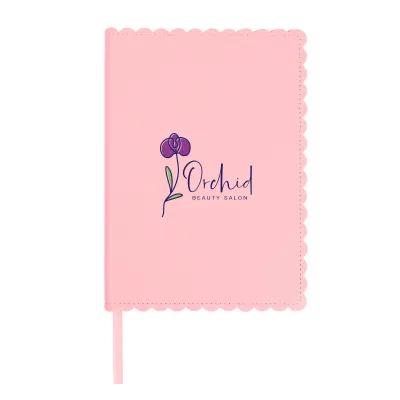 Journal Recycled PU Scalloped Edge with Ribbon Bookmark - 5 x 7 in - product view 10