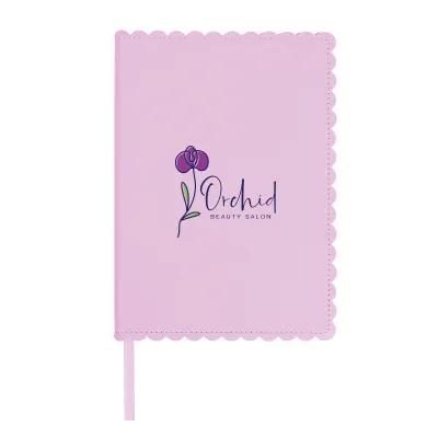 Journal Recycled PU Scalloped Edge with Ribbon Bookmark - 5 x 7 in - product view 11