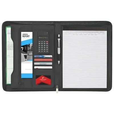 Portfolio Bonded Leather Zippered with Calculator - 10 x 13.25 in - product view 5