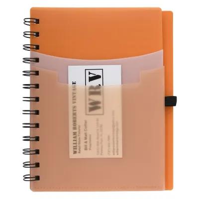Notebook Tri-Pocket Polyurethane Cover with Pen - 5 x 7 in - product view 3