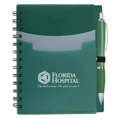Notebook Tri-Pocket Cover with Satin Finish Pen - 5 x 7 in - product view 4
