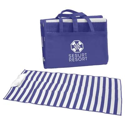 Beach Mat Polypropylene with Inflatable Pillow - 36 x 72 in