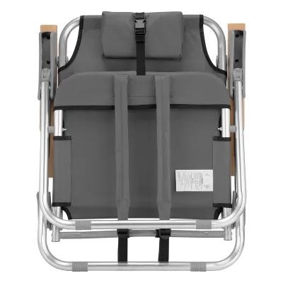 Portable Beach Chair Aluminum Frame Pine Arms - 24.75 x 28.75 x 7.75 in - product view 4