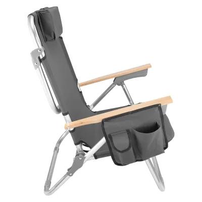 Portable Beach Chair Aluminum Frame Pine Arms - 24.75 x 28.75 x 7.75 in - product view 5