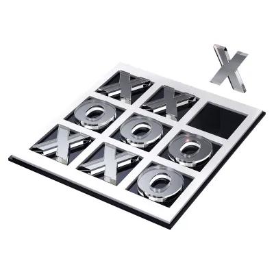 Tic-Tac-Toe Acrylic Game with Game Pieces - 8.25 x 7.75 x 0.5 in - product view 4