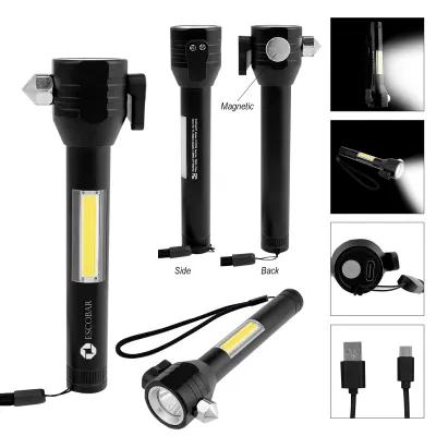 Rechargeable COB Safety Tool with Glass Breaker - 5 in