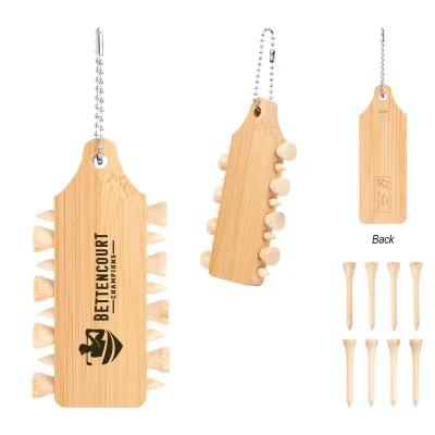 Golf Tee Set Keychain Bamboo FSC Certified - 4.25 in
