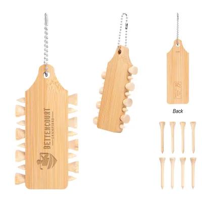 Golf Tee Set Keychain Bamboo FSC Certified - 4.25 in - product view 2