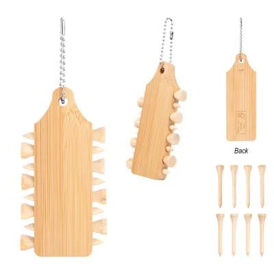 Golf Tee Set Keychain Bamboo FSC Certified - 4.25 in - product view 3