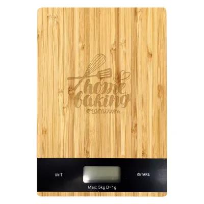 Digital Kitchen Scale Bamboo with Backlit Display - 11 lb