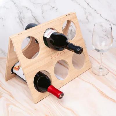 Bamboo Wine Rack for 6 Bottles - 13.75 x 10.75 in - product view 3