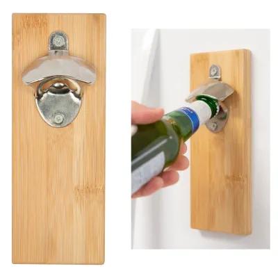 Bamboo Wall Mounted Bottle Opener with Magnets - 8.25 in - product view 2