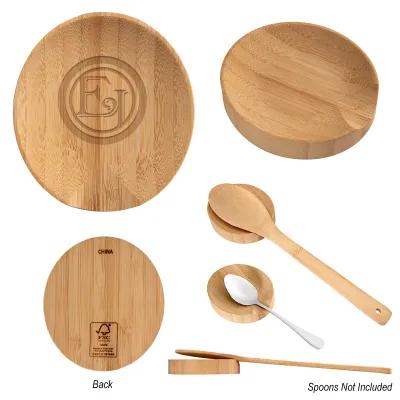 Spoon Rest Bamboo FSC Certified - 3.5 x 4 in