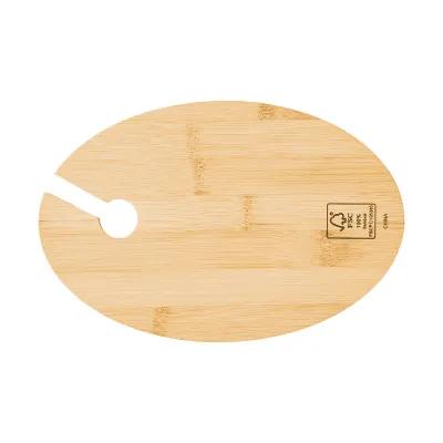 Bamboo Serving Tray with Wine Glass Holder - 9 x 6 in - product view 3