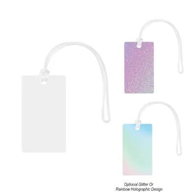Luggage Tag Acrylic Rectangle with PVC Strap - 2 x 1.125 in - product view 1