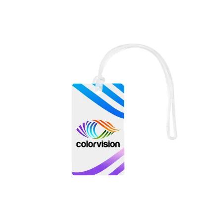 Luggage Tag Acrylic Rectangle with PVC Strap - 2 x 1.125 in - product view 2