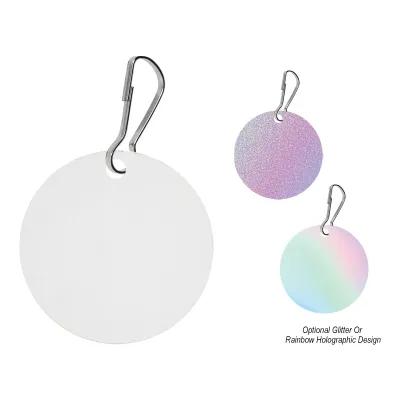 Zipper Pull Acrylic Circle with J-Hook - 2 in Diameter - product view 2