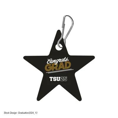 Zipper Pull Acrylic Star with J-Hook - 2 in Diameter - product view 2