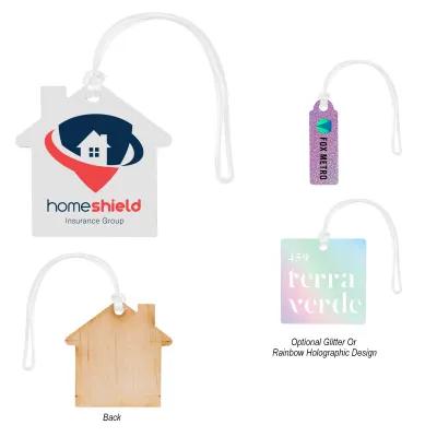 Luggage Tag Wood Full Color with PVC Strap - 2 x 2 in