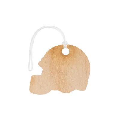 Luggage Tag Wood Full Color with PVC Strap - 3 x 3 in - product view 3