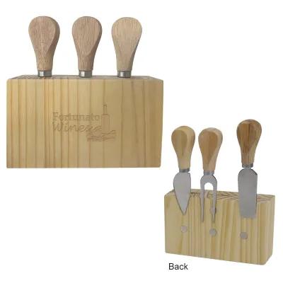 Cheese Cutlery Set 3-Piece Stainless Steel Magnetic