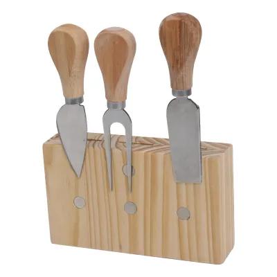 Cheese Cutlery Set 3-Piece Stainless Steel Magnetic - product view 2