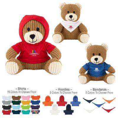 Corduroy Bear Plush Toy with Custom Apparel - 6 in