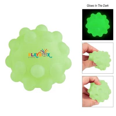Glow-in-the-Dark Silicone Push Pop Ball - 2.75 in - product view 1