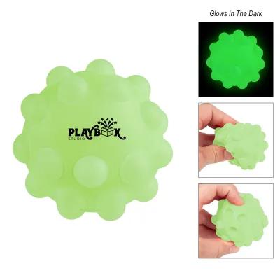 Glow-in-the-Dark Silicone Push Pop Ball - 2.75 in - product view 2