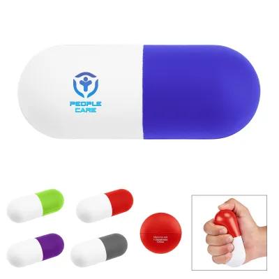 Custom Capsule Stress Ball Foam Reliever - 4 in